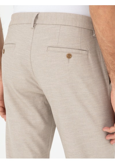 Cacharel Bej Slim Fit Pamuk Karışımlı Kanvas Pantolon