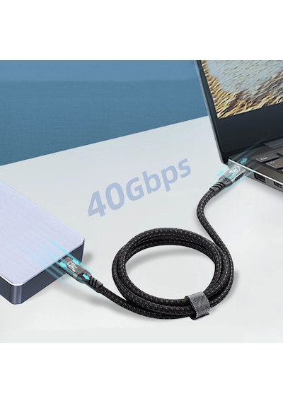Redclick Qg01 Type-c To Type-c Usb4 Pd Data Şarj Kablosu 240w 40gbps 8k 60hz 1.2 Metre