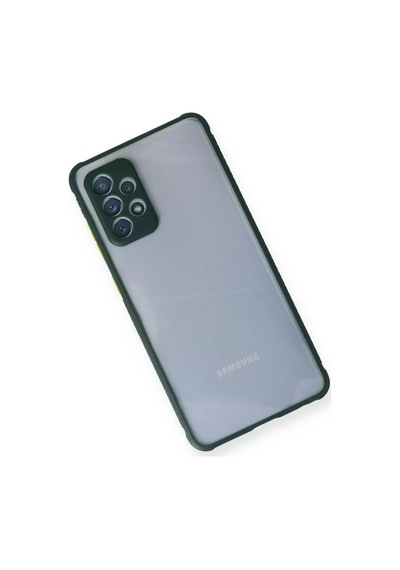 Newface Samsung Galaxy A72 Kılıf Miami Şeffaf Silikon - Koyu Yeşil