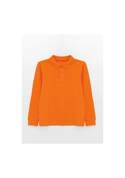 Waynap Unisex Uzun Kol Lakos Polo Yaka Okul Tshirt Turuncu