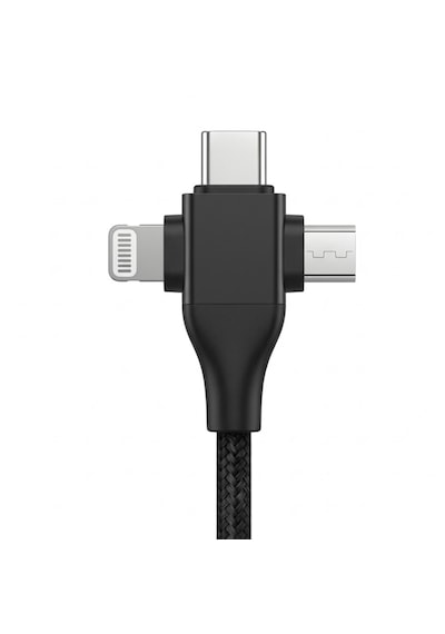 6026 Usb Type c Lightning Micro 5 İn 1 Çoklu Apple Uyumlu iPhone Samsung İçin Hızlı Şarj Kablosu 1m