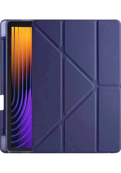 Xiaomi Pad 7 Pro Kılıf Kalemlikli Mars Tablet Kılıfı - Lacivert Arka Kapak