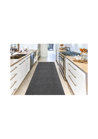 Plato Halı Opqo Sarmaşık Premium Oturma Odası, Salon, Antre, Yıkanabilir Polyester Kaymaz Taban Antrasit Halı