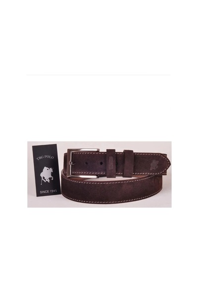 Trg Polo Kahve 4,5 Cm Kahve Hakiki Nubuk Deri Kemer -0159 Kahverengi