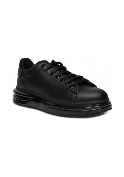 Best Of 628-26 Cilt Deri Anatomik Taban Bağcıklı Erkek Sneaker Siyah