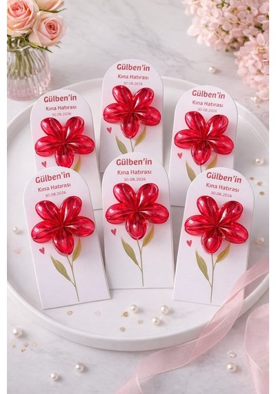 Lotus Toka Kına Nişan Düğün Hediyelik 10 Adet Kişiye Özel