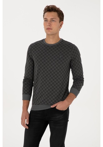 U.S. Polo Assn. Erkek Regular Fit Bisiklet Yaka Pamuk Antrasit Sweatshirt 2245989