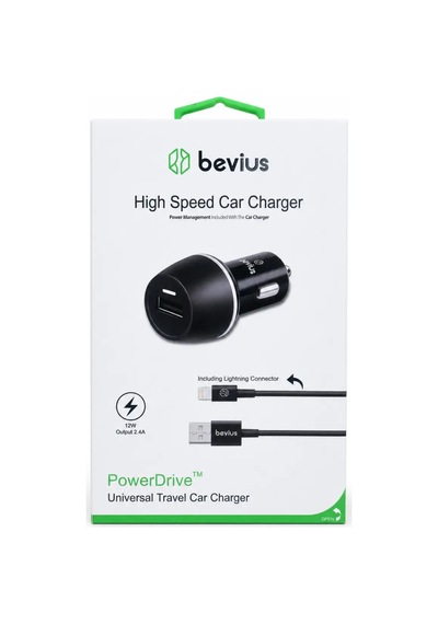 Bevius Bvs-au511 Siyah 12w Lightning Kablolu Araç Şarj Cihazı