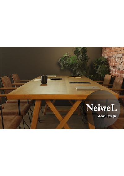 Neiwel Bues Doğal Ahşap Toplantı Masası x 120 x 300 Açık Ceviz