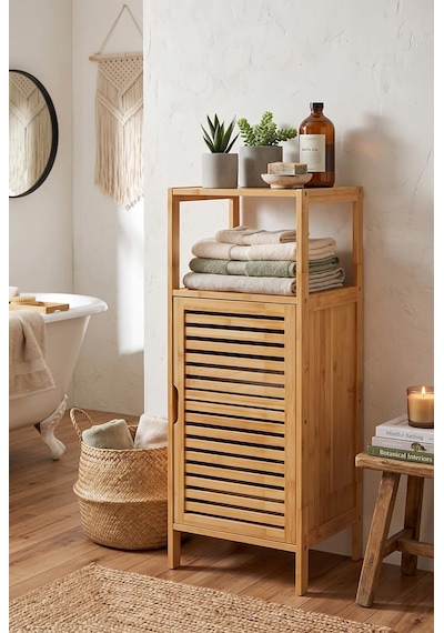 Robin Home Bambu Kapaklı 2 Raflı Çok Amaçlı Banyo Düzenleyici Organizer Dik Dolap Bej Robin Home Bambu Kapaklı 2 Raflı Çok Amaçlı Banyo Düzenleyici Organizer Dik Dolap Bej