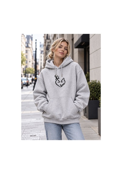 North Whiskers Geyik Love Baskılı Unisex Hoodie Sevgililer Günü Temalı Kapüşonlu Sweatshirt Gri - 930744533 Gri - 930744533 Gri North Whiskers Geyik Love Baskılı Unisex Hoodie Sevgililer Günü Temalı Kapüşonlu Sweatshirt Gri - 930744533 Gri - 930744533 Gri