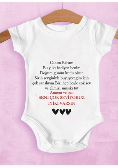 Tuğbababy Baby Bebek Beyaz Babaya Özel Zıbın Kız Erkek Beyaz