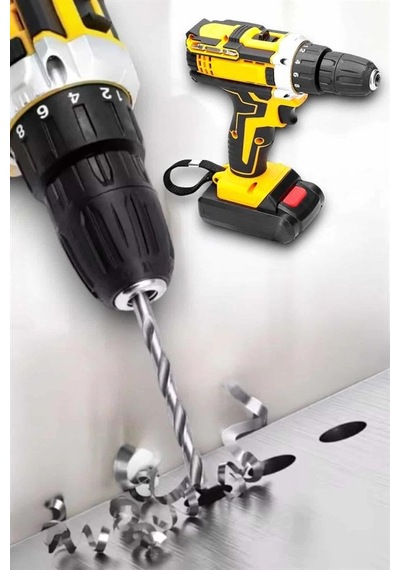 Hubrendy Tekno Metal Dişli 24w Akülü Matkap -çift Bataryalı Ve Led Çalışma Işığı İle Tam Set