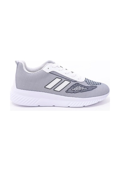Dijital Baskılı Unisex Gri Sneaker - Beyaz Desenli Günlük Ayakkabı Gri-beyaz