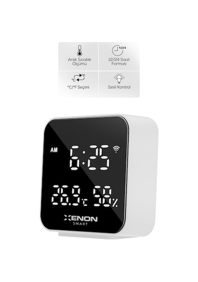 Xenon Smart Dijital Termometre Monitörlü & Akıllı Kumanda Ir Wifi, Saatli, Klima Tv Kontrolü X7511