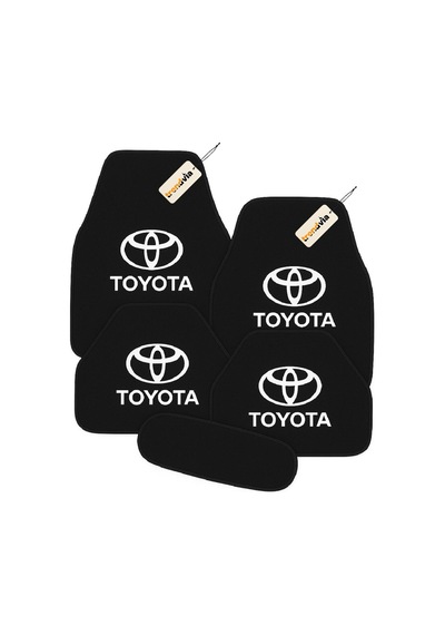 Toyota Logolu Siyah Oto Halı Paspas Seti 5 Parça Araca Özel Şık Ve Dayanıklı Zemin Koruma
