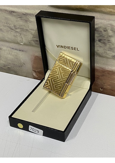 Vindiesel Marka Sarı Gold Renk Gri Labirent Çizgi Desenli Gazlı M