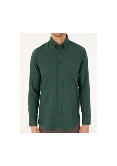 Pierre Cardin Regular Fit Uzun Kollu Gömlek 1960022 Yeşil