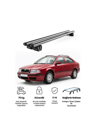 Pençe Skoda Octavia V 1998-2004 Uyumlu Gri Ara Atkı 109cm Port Bagaj Tavan Barı