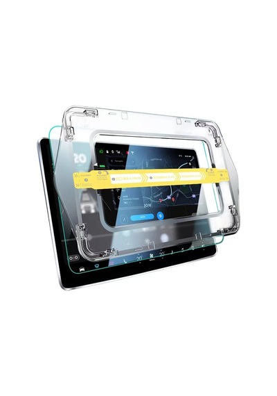 Lexroo Byd 12.8 İnç Araç Multimedya Ekran Koruyucu Uygulama Aparatlı Premium Temperli Cam Ekran Koruyucu - Şeffaf