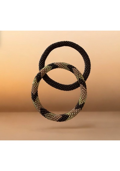Chichibeads Mivera Bohem Bileklik İkili Set Sütlü Kahverengi