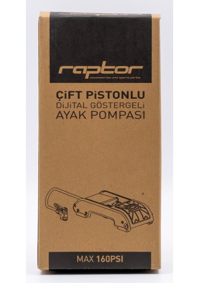 Raptor -bisiklet-motosiklet Ve Oto Çift Pistonlu Dijital Göstergeli Ayak Pompası