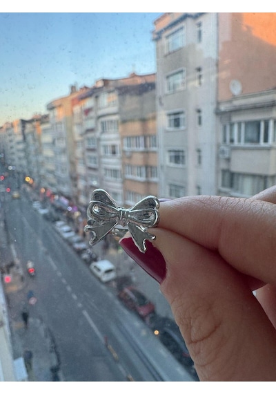 Fiyonk Gotik Tarz Kız Ayarlanabilir Gotik Yüzük Gümüş