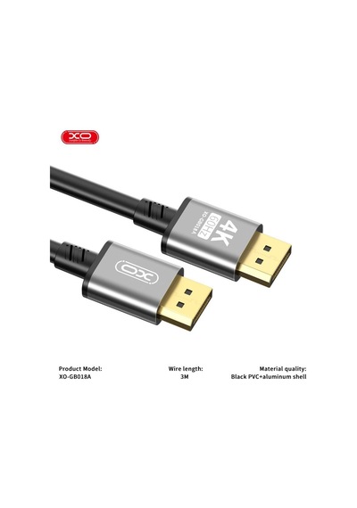 Delux Serisi Dp To Dp 4k 3m Data Veri Aktarım Bağlantı Kablosu Gb018a Donanım Aksesuar Oyuncu