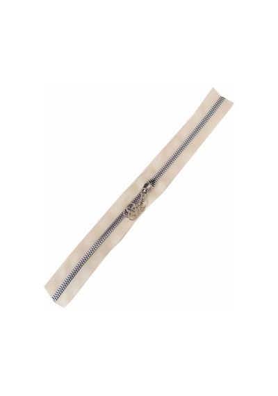 Angel Çanta Aksesuar Başlıklı Fermuar 30 Cm Gümüş Metal Krem