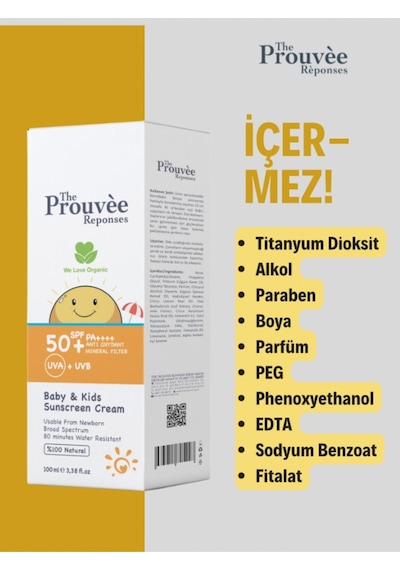 The Prouvee Reponses 50 Spf Bebek Çocuk Güneş Kremi 100ml