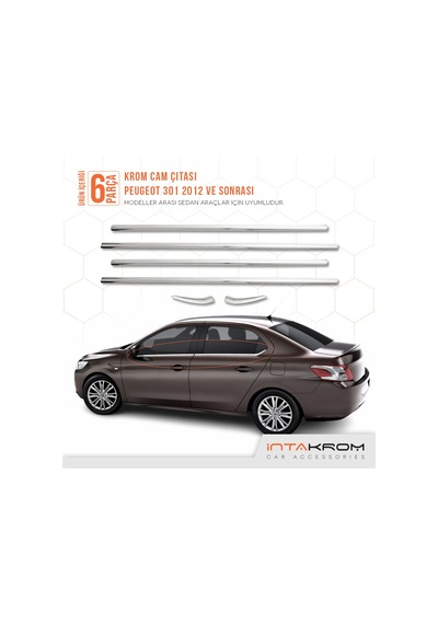 Peugeot 301 Krom Cam Çıtası 6 Parça Paslanmazçelik 2012 Ve Üzeri