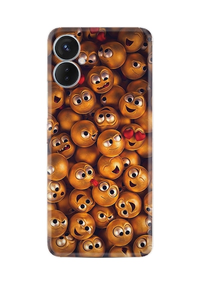 Tecno Spark 9t Kılıf Resimli Desenli Silikon Platinium Series Gold Emoji 1877