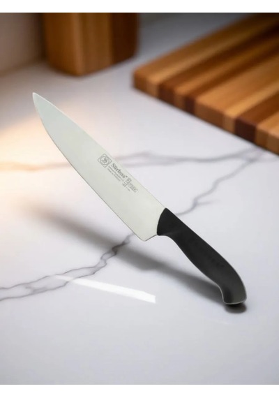 Profesyonel Mutfak Şef Aşçı Bıçağı Sürmene Çelik Et Sebze Doğrama Bıçak Siyah 35 Cm Sürbisa 61190