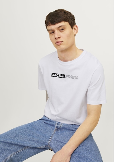 Jack & Jones JJECORP LOGO TEE PLAY Erkek  Beyaz Tişört
