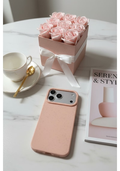Apple Uyumlu iPhone 17 Pro Darbeye Dayanıklı Silikon Telefon Kılıfı Pembe