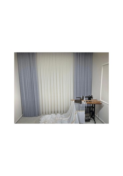 Mızraklı Fır0914 Ar03102 V-105 Gri 1/3 Sık Pileli Tül Perde 250 X 250 Cok Renkli