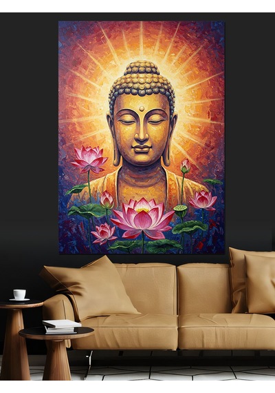 Ahşap Tablo Buda Figürü Meditasyon Huzur Dekoratif Tablolar
