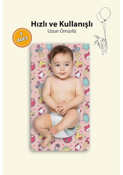 Matgo Baby Ördek Arabalı Bebek Alt Açma Matı Minderi Yıkanır Sıvı Geçirmez Bakım Pad Örtüsü 35x65cm