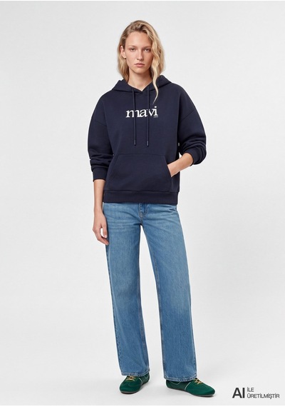 Mavi Logo Sweatshırt Navy Blazer Lacivert Kadın Sweatshirt M1s20139-82318