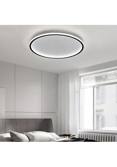 Siyah Ø40 cm Çember Avize 3000K Sarı Işık Led Tavan Lambası