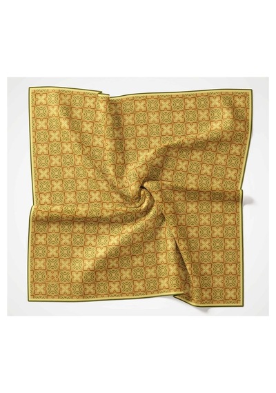 Silk Home Pusula Desen Soft Pamuk Eşarp Saman Sarısı
