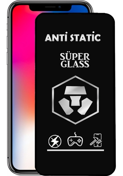 Apple Uyumlu   iPhone X ile Tam Kaplayan Anti Statik Dayanıklı Süper Cam Ekran Koruyucu