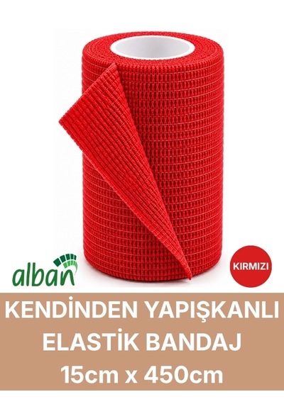 15cm 6'lı Set Kendinden Yapışkanlı Elastik Bandaj, Kohesiv Bandaj 15cm X 4.5m Spor, Bilek, Ayak Bileği, Veteriner Bandajı Siyah