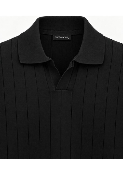 Classics Men Turbulance Slim Fit Erkek Polo Yaka Triko Kazak 7786 Siyah