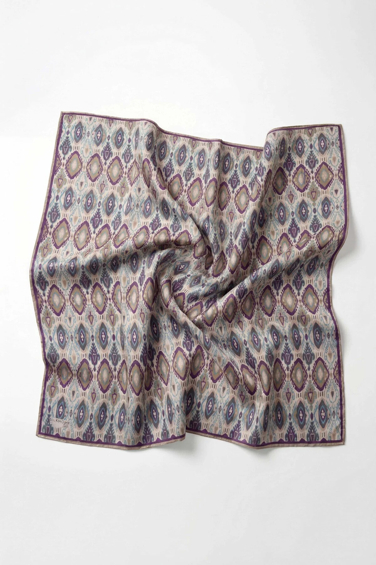 Silk Home Pamuk Karışımlı Soft Eşarp Baklava Desen Krem 90x90