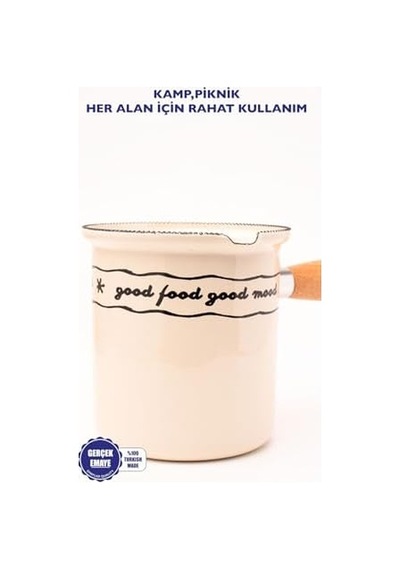 Mood Emaye Ahşap Saplı Cezve 500ml-6 Kişilik Aeropress