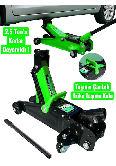 Schmıtzer Sch-a3yly 2,5 Ton A Kadar Dayanıklı Çelik Araba Kaldırma Oto Krikosu Çantalı Tekerlekli Hidrolik Timsah Kriko