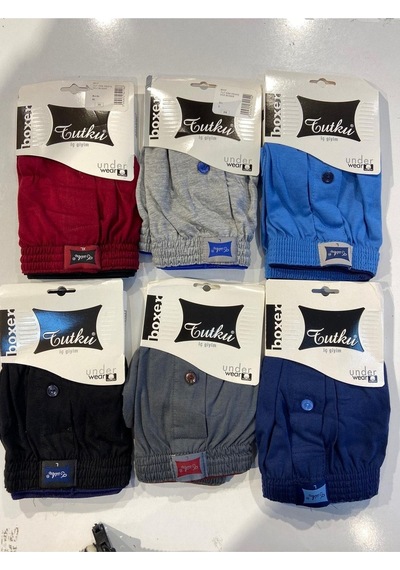 Tutku 6'Lı Paket Pamuklu Boxer + 2 Adet Bambu Çorap 001