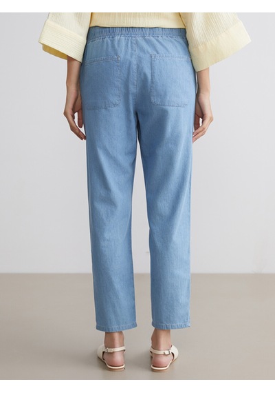 Lcw Jeans İndigo Beli Lastikli Paperbag Kadın Jean Pantolon