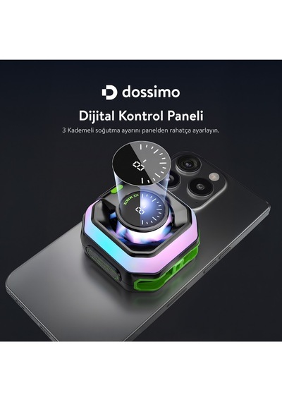 Magsafe Manyetik Sessiz Telefon Ve Tablet Soğutucu Rgb Işıklı Yapay Zeka Destekli Ds-t02 Siyah